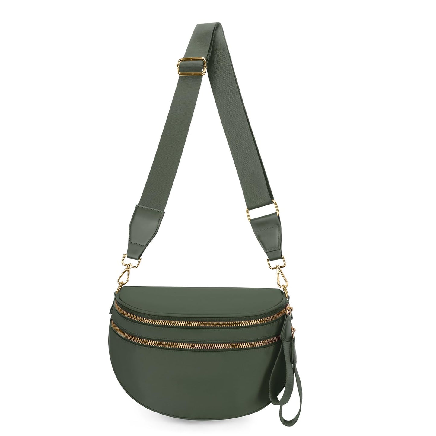 WOOMADA Checkered Crossbody Bag Bum Bag for Women, Fanny Pack Checkered Purse, Belt Bag with Shoulder Strap(Brown Checkerboard)