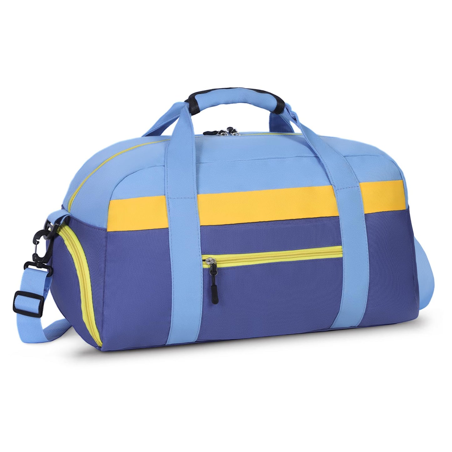 WOOMADA Kids Duffle Bag for Boys or Girls, Kids Overnight Bag with Shoe Compartment＆Wet Pocket, Ideal for School Practice, Sports, Travel(green blue)