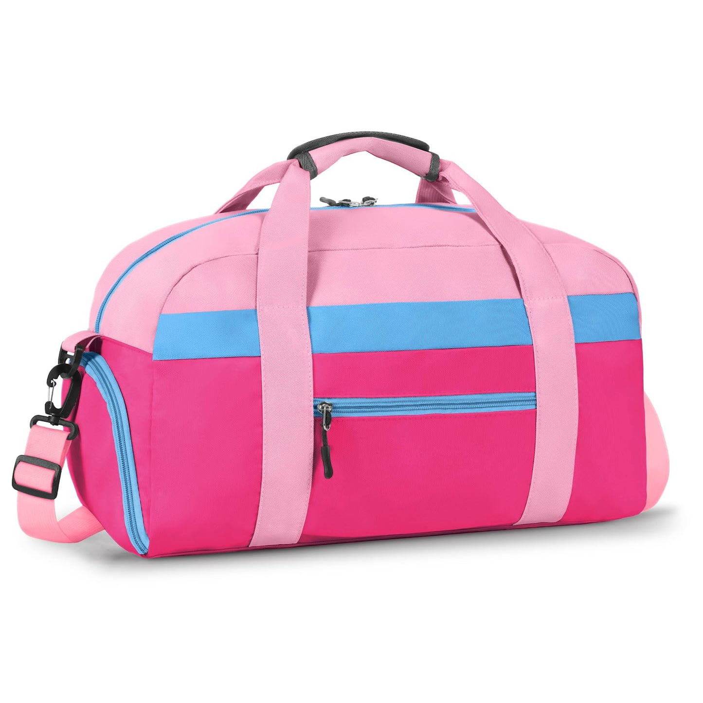 WOOMADA Kids Duffle Bag for Boys or Girls, Kids Overnight Bag with Shoe Compartment＆Wet Pocket, Ideal for School Practice, Sports, Travel(green blue)