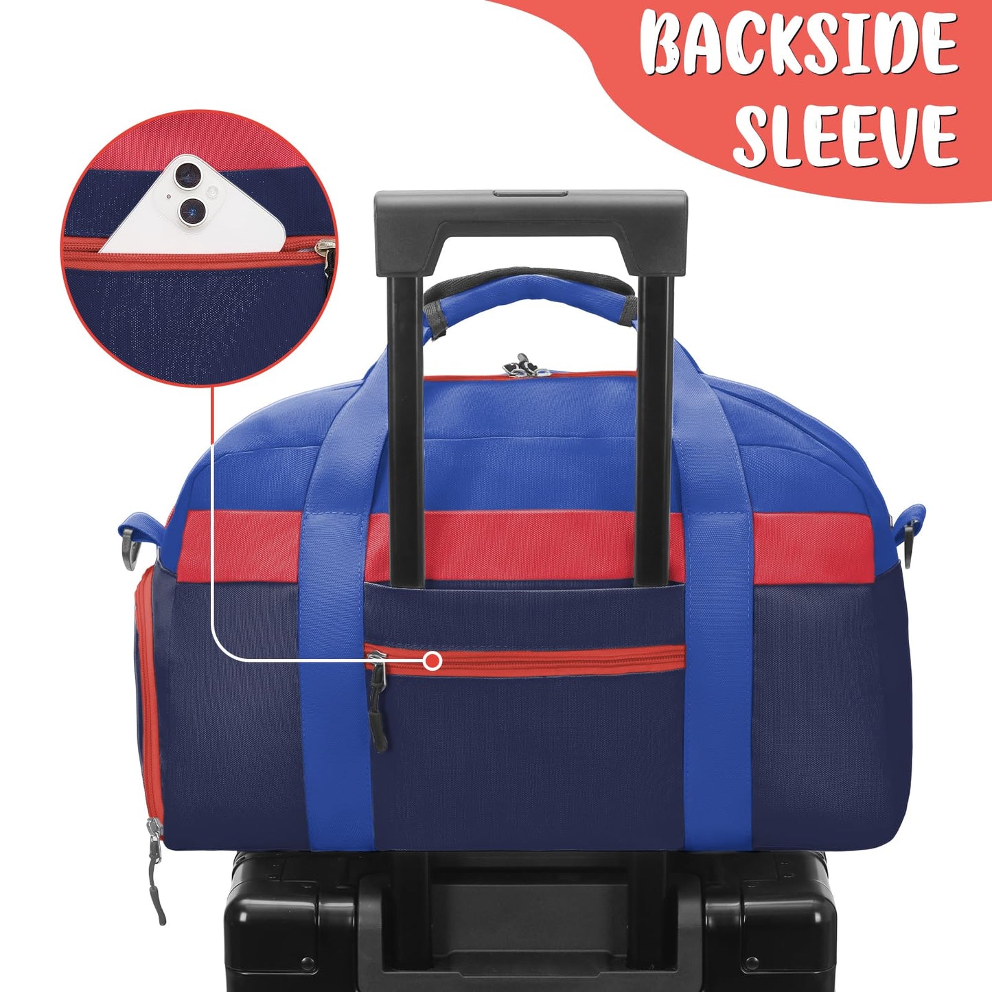 WOOMADA Kids Duffle Bag for Boys or Girls, Kids Overnight Bag with Shoe Compartment＆Wet Pocket, Ideal for School Practice, Sports, Travel(green blue)