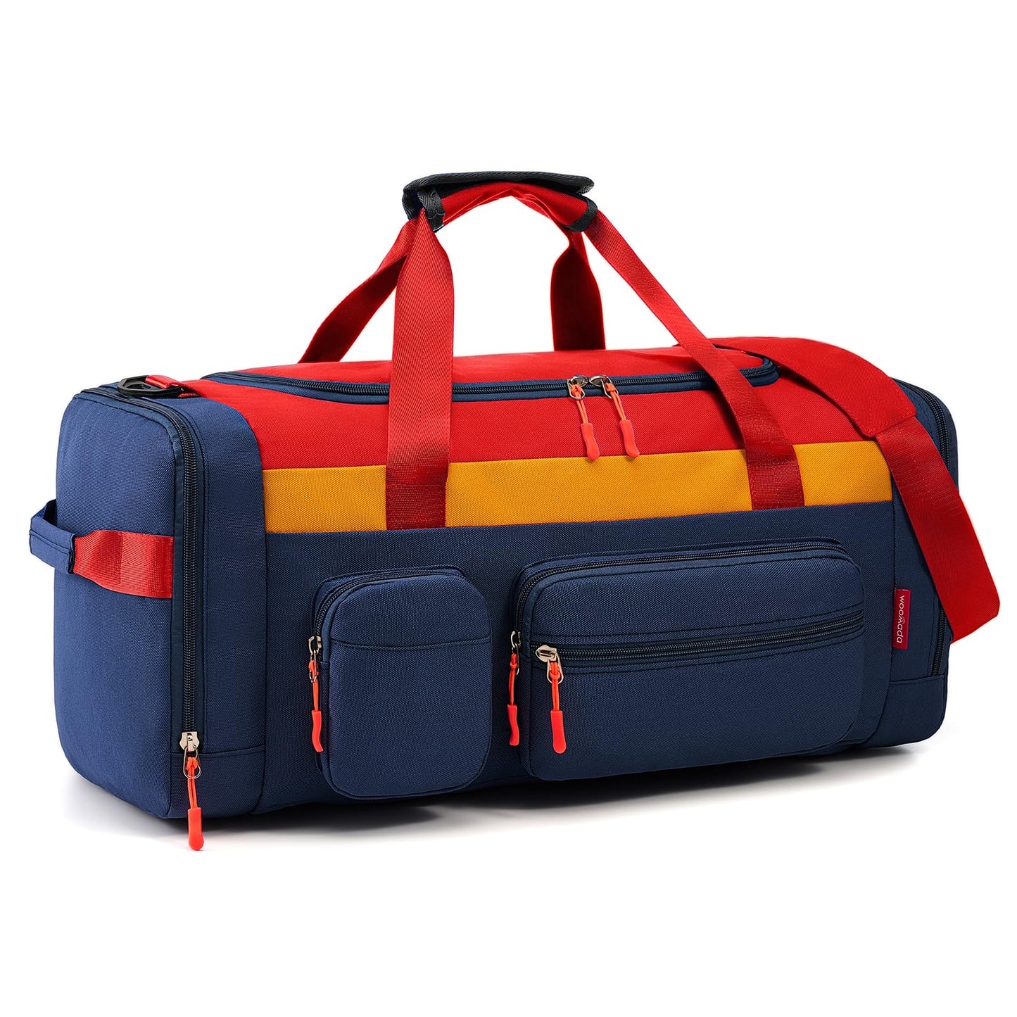 WOOMADA Kids Duffle Bag for Boys or Girls,Weekender Overnight Bag with Shoe Compartment & Wet Pocket Perfect For School, Sports, Overnight Trips(Hot Pink)