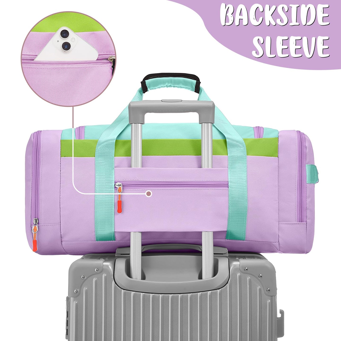 WOOMADA Kids Duffle Bag for Boys or Girls,Weekender Overnight Bag with Shoe Compartment & Wet Pocket Perfect For School, Sports, Overnight Trips(Hot Pink)